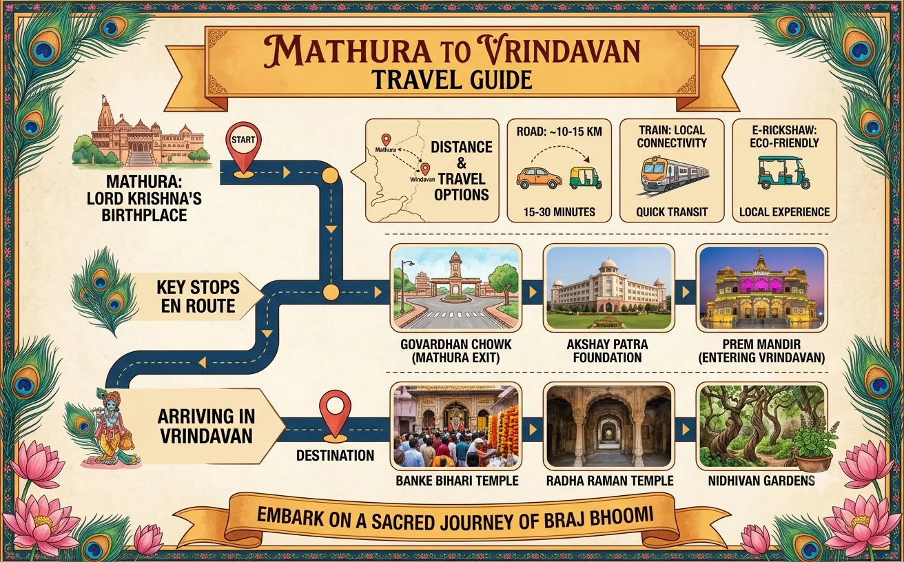 Mathura to Vrindavan