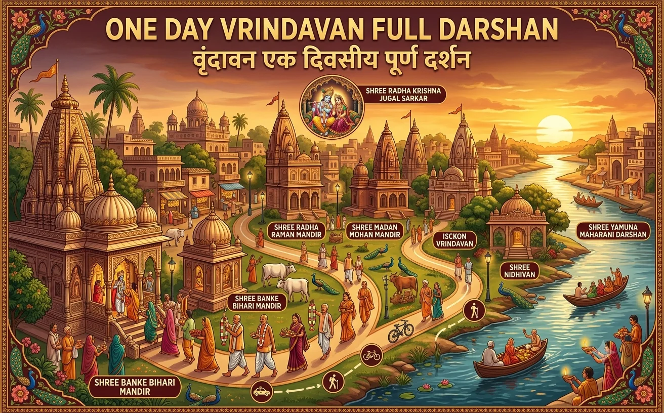 Home One Day Vrindavan Full Darshan