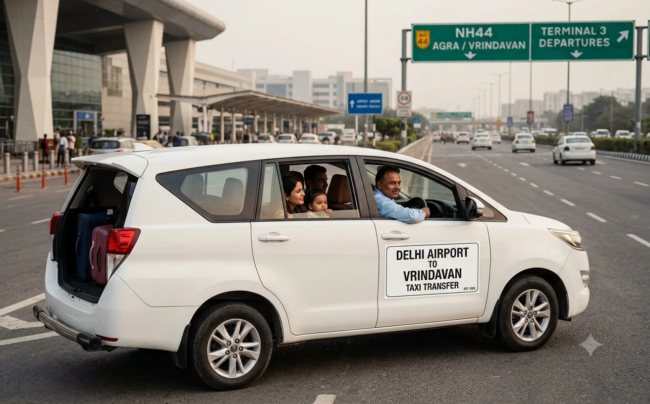 Home Delhi Airport to Vrindavan Taxi Transfer
