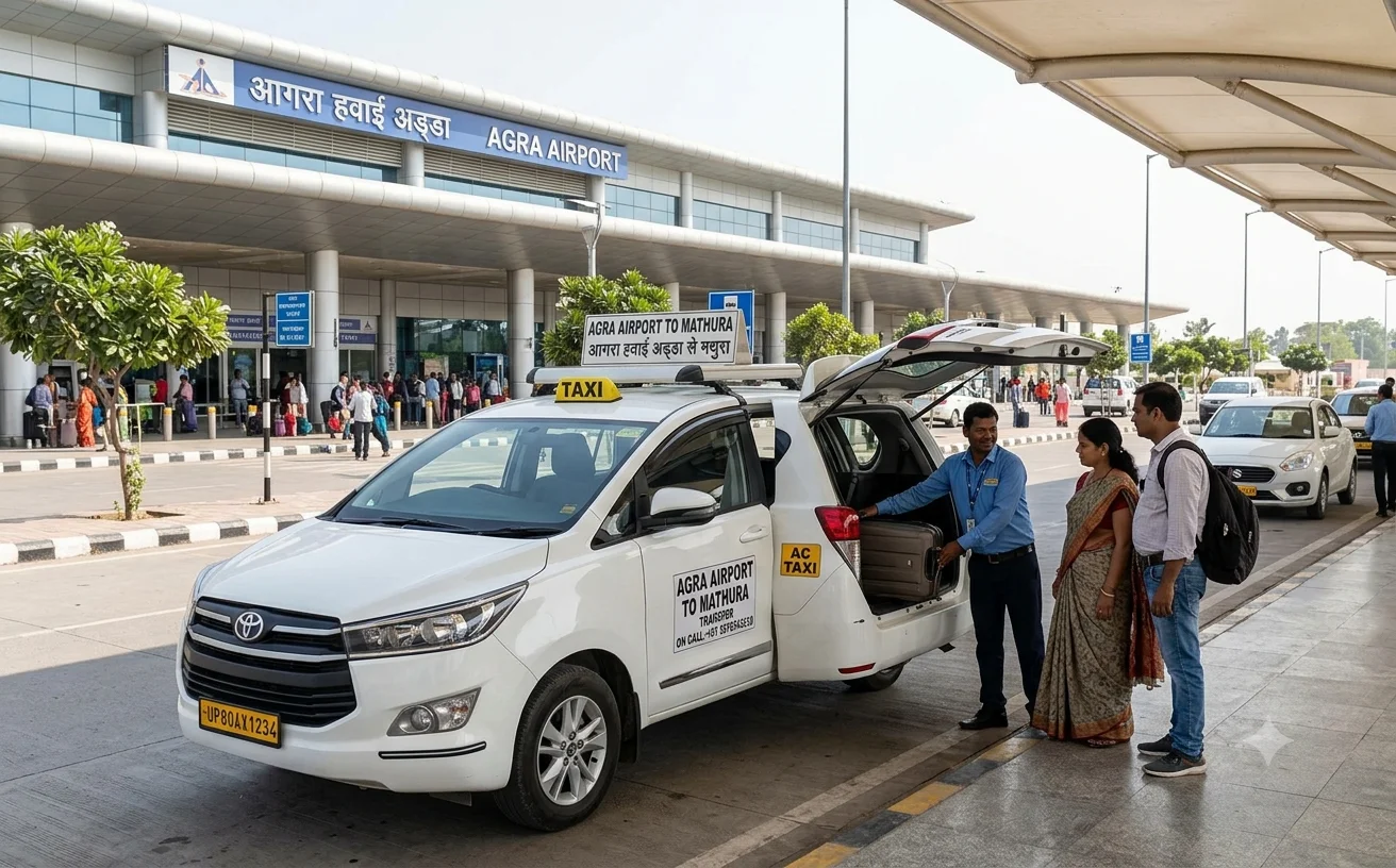 Home Agra Airport to Mathura Taxi Transfer