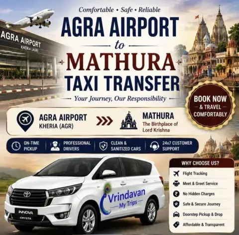 Tour Packages Agra Airport to Mathura Taxi Transfer